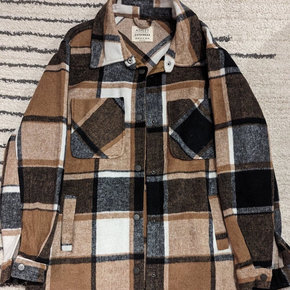Fall Plaid Sweater Jacket